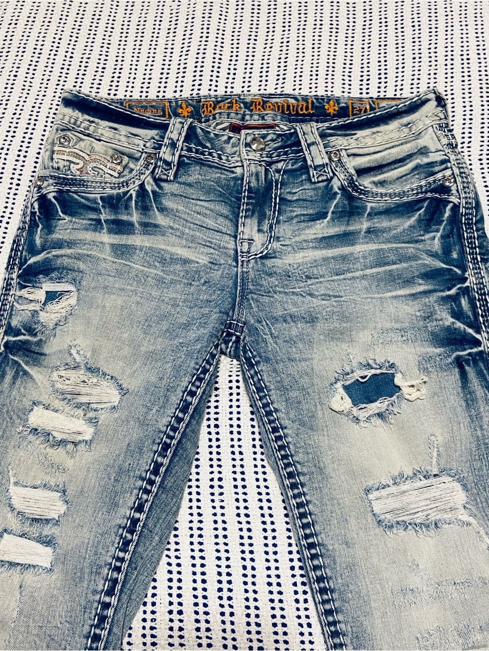 Rock Revival Nadine Ankle Skinny Stretch Jean Distress Western Size 27x28” - Picture 6 of 13